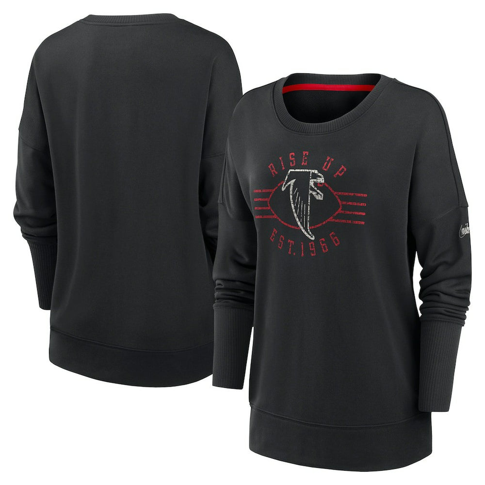 Atlanta Falcons Women's Rewind Playback Icon Performance Pullover Sweatshirt - Black outlet