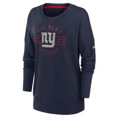 New York Giants Women's Rewind Playback Icon Performance Pullover Sweatshirt - Navy discount