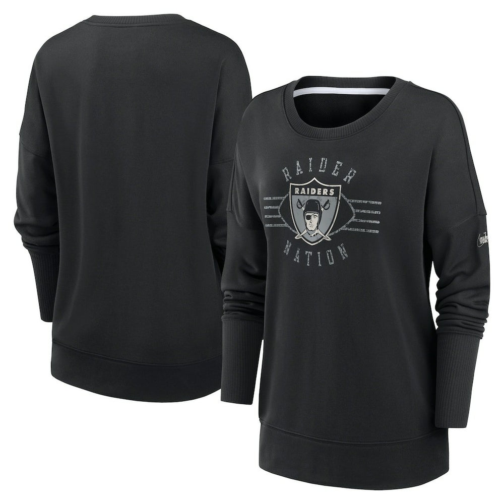 Las Vegas Raiders Women's Rewind Playback Icon Performance Pullover Sweatshirt - Black online