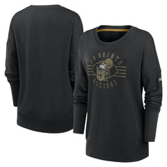 New Orleans Saints Women's Rewind Playback Icon Performance Pullover Sweatshirt - Black for sale