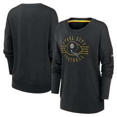 Pittsburgh Steelers Women's Rewind Playback Icon Performance Pullover Sweatshirt - Black online