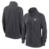 New Orleans Saints Women's Premium Raglan Performance Half-Zip Sweatshirt - Charcoal discount
