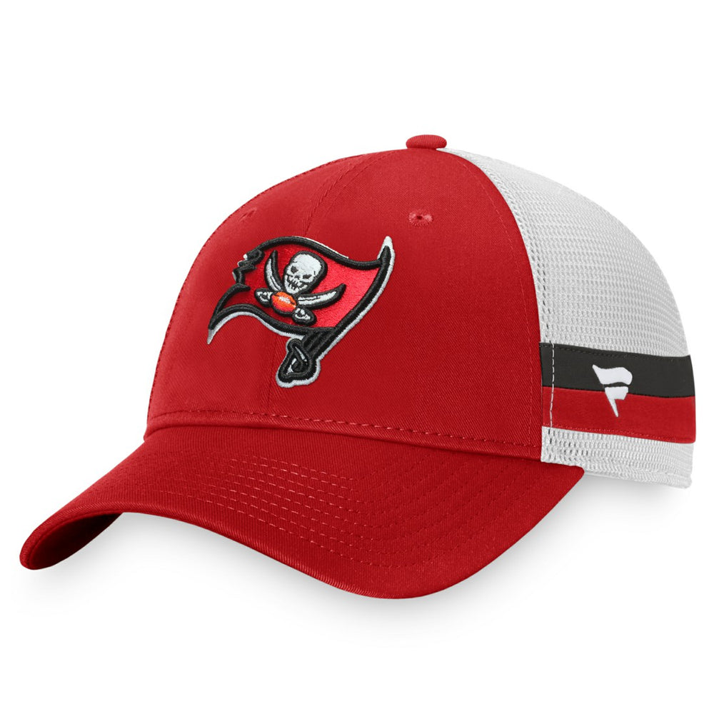 Tampa Bay Buccaneers Iconic Team Stripe Trucker Snapback Hat - Red/White discount