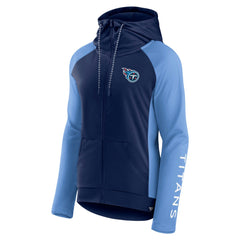Tennessee Titans Women's End Around Lightweight Raglan Full-Zip Hoodie Jacket - Navy/Light Blue outlet