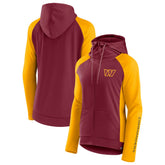 Washington Commanders Women's End Around Lightweight Raglan Full-Zip Hoodie Jacket - Burgundy/Gold on sale
