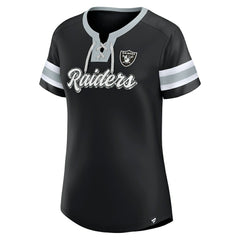 Las Vegas Raiders Women's Original State Lace-Up T-Shirt - Black cheap