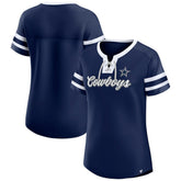 Dallas Cowboys Women's Original State Lace-Up T-Shirt - Navy discount
