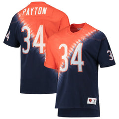 Walter Payton Chicago Bears Retired Player Name & Number Diagonal Tie-Dye V-Neck T-Shirt - Orange/Navy online