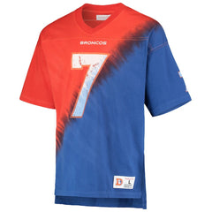 John Elway Denver Broncos Retired Player Name & Number Diagonal Tie-Dye V-Neck T-Shirt - Orange/Royal for sale