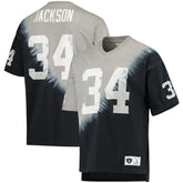Bo Jackson Las Vegas Raiders Retired Player Name & Number Diagonal Tie-Dye V-Neck T-Shirt - Black/Silver online