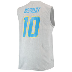 Justin Herbert Los Angeles Chargers Big & Tall Player Name & Number Muscle Tank Top - Heathered Gray for sale