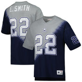 Emmitt Smith Dallas Cowboys Retired Player Name & Number Diagonal Tie-Dye V-Neck T-Shirt - Navy/Gray for sale