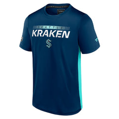 Seattle Kraken Fanatics Authentic Pro Rink Tech T-Shirt - Deep Sea Blue/Light Blue T-shirts