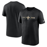 New Orleans Saints Horizontal Lockup Legend Performance T-Shirt - Black for sale
