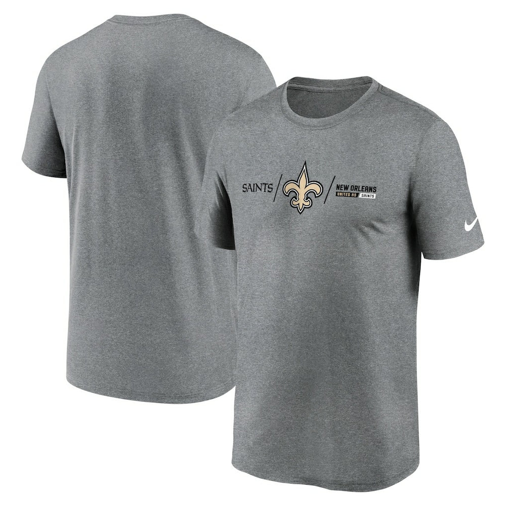 New Orleans Saints Horizontal Lockup Legend Performance T-Shirt - Heathered Charcoal sale