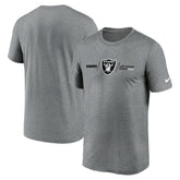 Las Vegas Raiders Horizontal Lockup Legend Performance T-Shirt - Heather Charcoal cheap