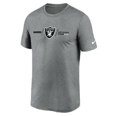 Las Vegas Raiders Horizontal Lockup Legend Performance T-Shirt - Heather Charcoal cheap