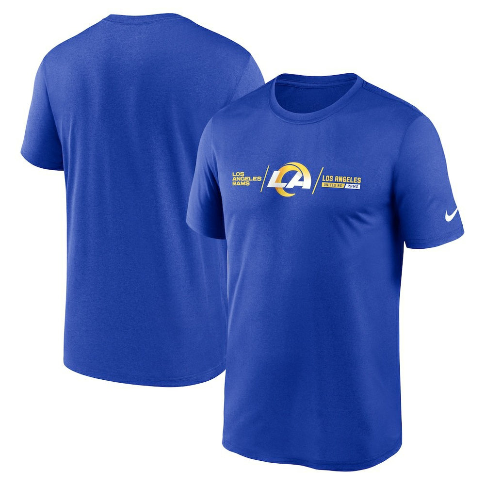 Los Angeles Rams Horizontal Lockup Legend Performance T-Shirt - Royal on sale