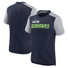Seattle Seahawks Color Block Team Name T-Shirt - Heathered College Navy/Heathered Gray online