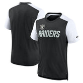 Las Vegas Raiders Color Block Team Name T-Shirt - Heathered Black/White online