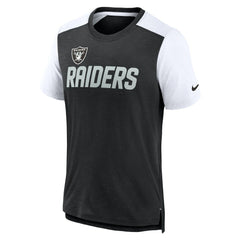 Las Vegas Raiders Color Block Team Name T-Shirt - Heathered Black/White online