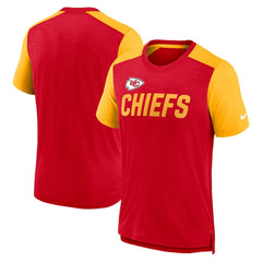 Kansas City Chiefs Color Block Team Name T-Shirt - Heathered Red/Heathered Gold outlet