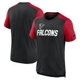 Atlanta Falcons Color Block Team Name T-Shirt - Heathered Black/Heathered Red for sale