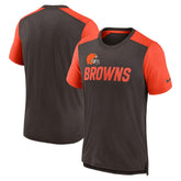Cleveland Browns Color Block Team Name T-Shirt - Heathered Brown/Heathered Orange on sale