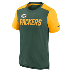 Green Bay Packers Color Block Team Name T-Shirt - Heathered Green/Heathered Gold sale