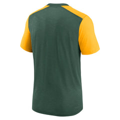 Green Bay Packers Color Block Team Name T-Shirt - Heathered Green/Heathered Gold sale
