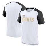 New Orleans Saints Color Block Team Name T-Shirt - White/Heathered Black discount