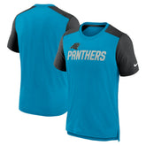 Carolina Panthers Color Block Team Name T-Shirt - Heathered Blue/Heathered Black outlet