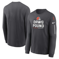 Cleveland Browns Team Slogan Long Sleeve T-Shirt - Anthracite sale