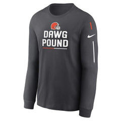 Cleveland Browns Team Slogan Long Sleeve T-Shirt - Anthracite sale