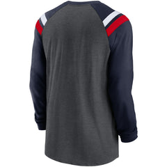 Tennessee Titans Tri-Blend Raglan Athletic Long Sleeve Fashion T-Shirt - Heathered Charcoal/Navy cheap