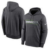 Seattle Seahawks Prime Logo Name Split Pullover Hoodie - Anthracite sale