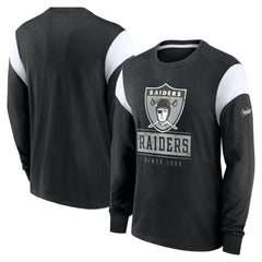 Oakland Raiders Rewind Playback Helmet Long Sleeve T-Shirt - Heather Black cheap