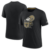 New Orleans Saints Rewind Playback Logo Tri-Blend T-Shirt - Black on sale