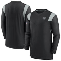 Las Vegas Raiders Sideline Tonal Logo Performance Player Long Sleeve T-Shirt - Black discount