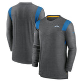 Los Angeles Chargers Sideline Tonal Logo Performance Player Long Sleeve T-Shirt - Charcoal online