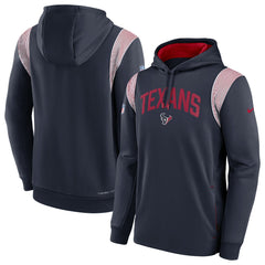 Houston Texans Sideline Athletic Stack Performance Pullover Hoodie - Navy on sale