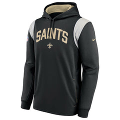 New Orleans Saints Sideline Athletic Stack Performance Pullover Hoodie - Black online