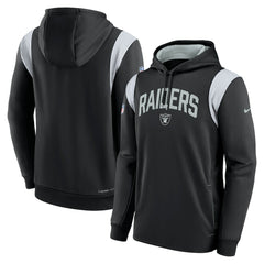 Las Vegas Raiders Sideline Athletic Stack Performance Pullover Hoodie - Black for sale