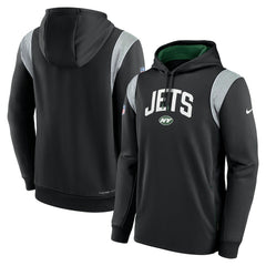 New York Jets Sideline Athletic Stack Performance Pullover Hoodie - Black for sale