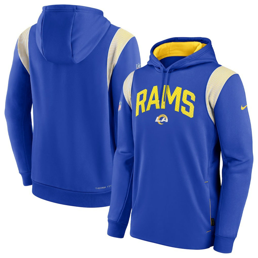 Los Angeles Rams Sideline Athletic Stack Performance Pullover Hoodie - Royal for sale