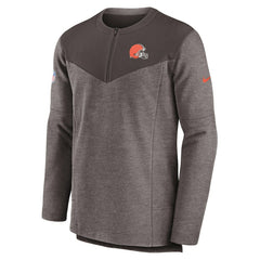 Cleveland Browns Sideline Lockup Performance Quarter-Zip Top - Brown online