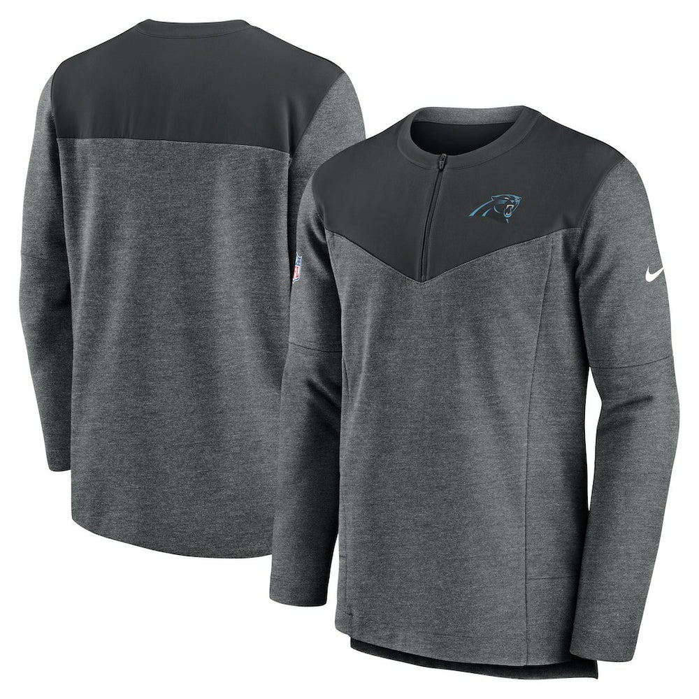 Carolina Panthers Sideline Lockup Performance Quarter-Zip Top - Charcoal cheap