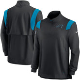 Carolina Panthers Sideline Coach Chevron Lockup Quarter-Zip Long Sleeve Top - Black cheap