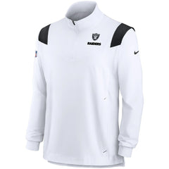 Las Vegas Raiders Sideline Coach Chevron Lockup Quarter-Zip Long Sleeve Top - White outlet