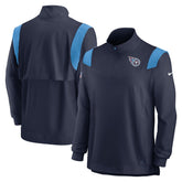 Tennessee Titans Sideline Coach Chevron Lockup Quarter-Zip Long Sleeve Top - Navy online